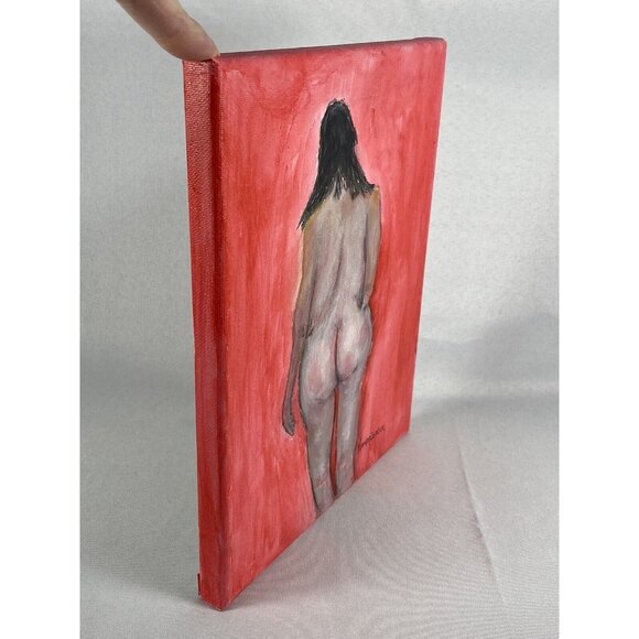 Original Acrylic on Canvas Nude Art, “Big & Beautiful” Signed Camlica 8” X 10” - Picture 2 of 7